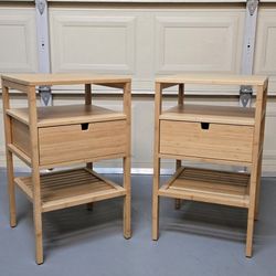 Costway Bamboo Nightstands Set of 2 For $120.