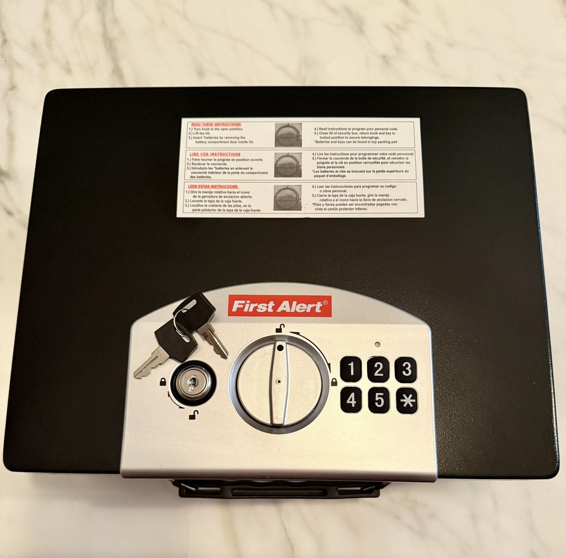 Fire Alert Security Box With Key And Programmable Code