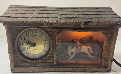 Vintage clock motion and lights up