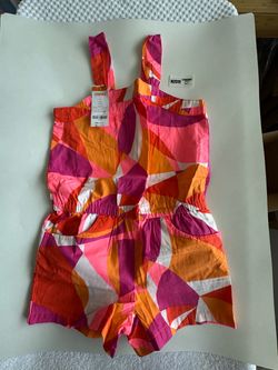 GYMBOREE Romper Pink/Orange Print Size: 8