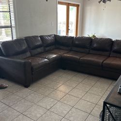 Leather Couch With Free Delivery $300 OBO