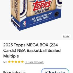 2025-2026 Factory Sealed Topps Basketball Mega Box 