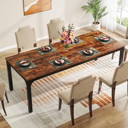 Dining Table for 6-8 Person, 78 inch Long Rectangular Kitchen Dining Table for Living Room and Dining Room, 78.7 x 27.5 x 29.5 Inches(Only Table)