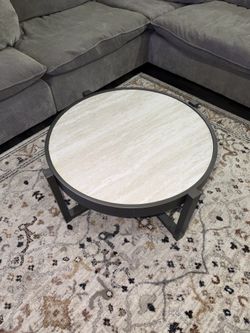 Round Coffee Table with  wood top