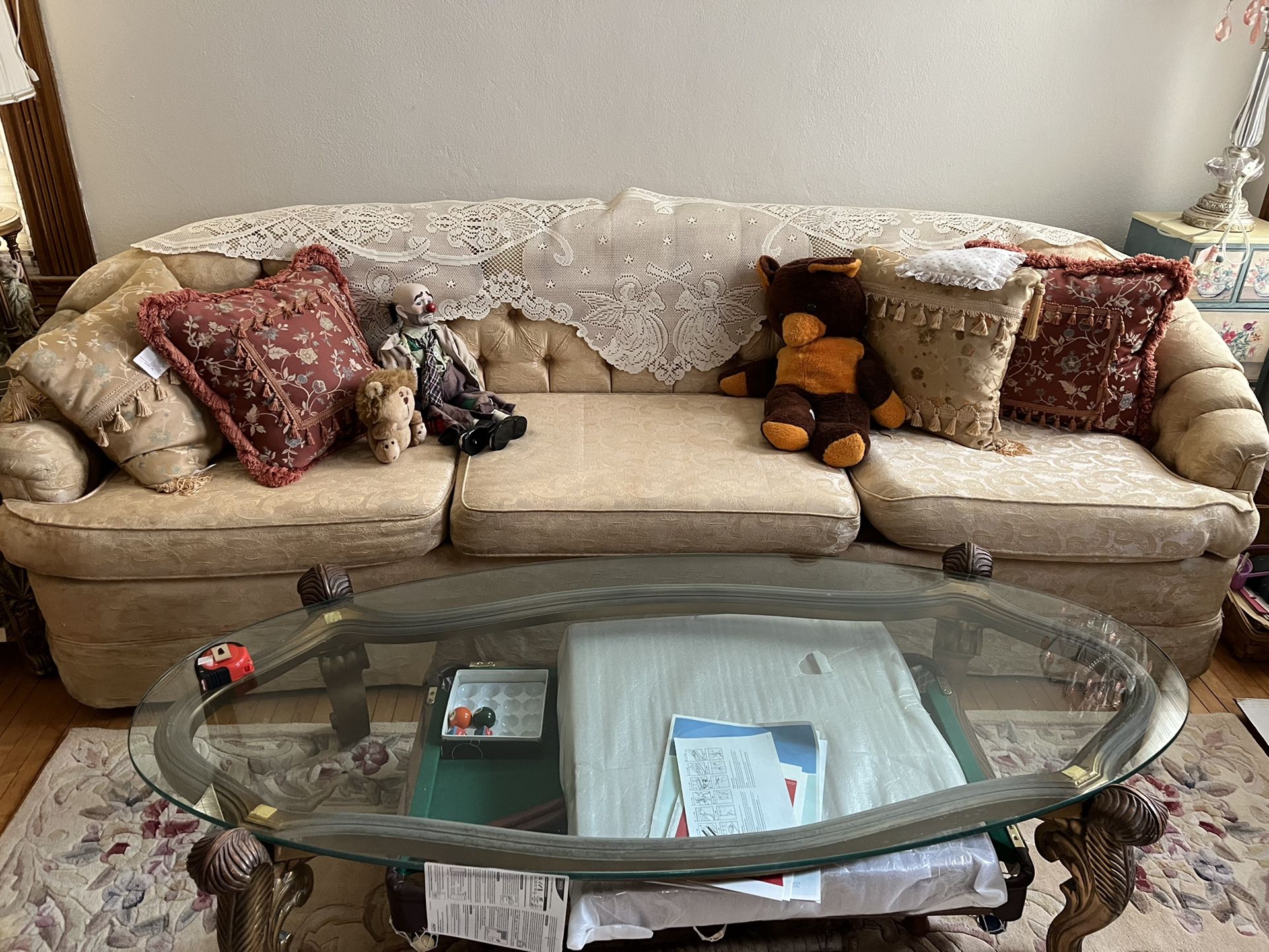 Vintage Couch And Coffee Table - Each $100