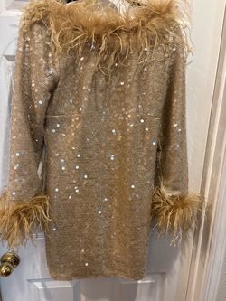 Feathered Evening Dress
