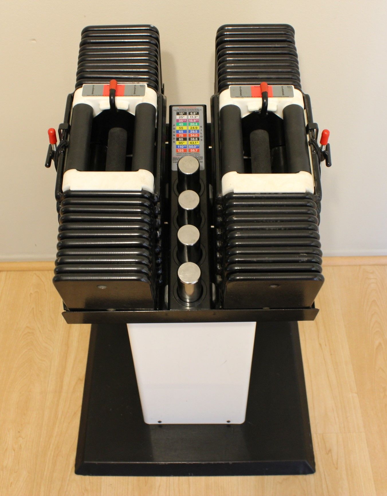 PowerBlock Pro Rexan 125 Adjustable Dumbbell Set with Stand Free ...