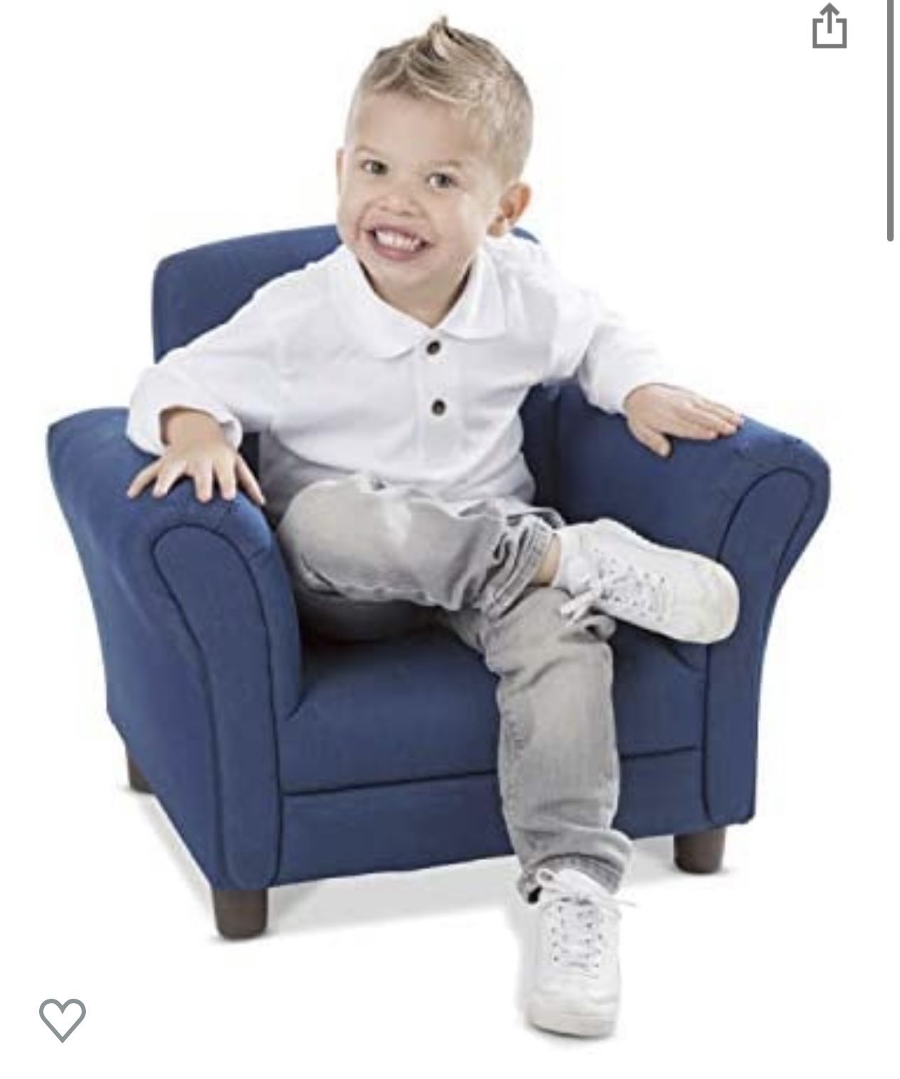 Melissa & Doug Denim Fabric Child's Armchair (Kid's Furniture, 23"L x 17.5"W x 18.3"H)