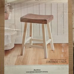 Counter Height Stool - White/Teekwood