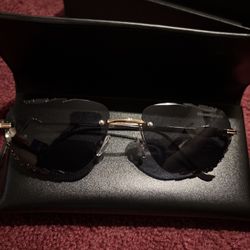  Rimless Sunglasses w/ Gold Bridge—Includes Case