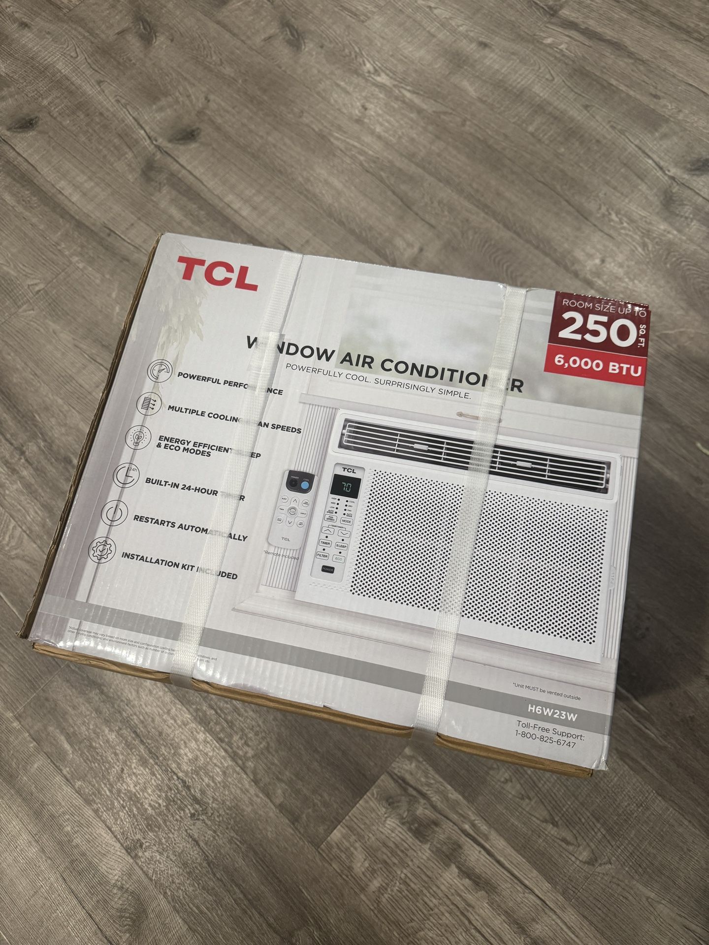 TCL 6000 BTU Window Air Conditioner Fan and Dehumidifier 250sqft Remote (H6W23W): 3 Speeds, 115V