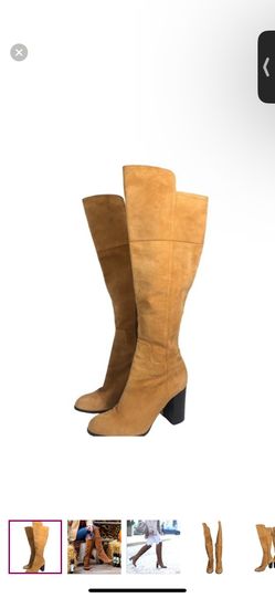 Pour La Victoire Talia Knee-High Boot Black Suede Size 8.5 M