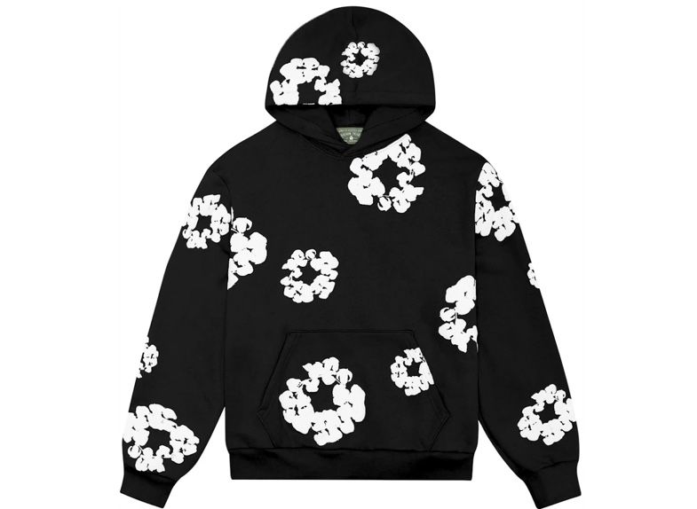 Black and White Denim Tears Hoodie