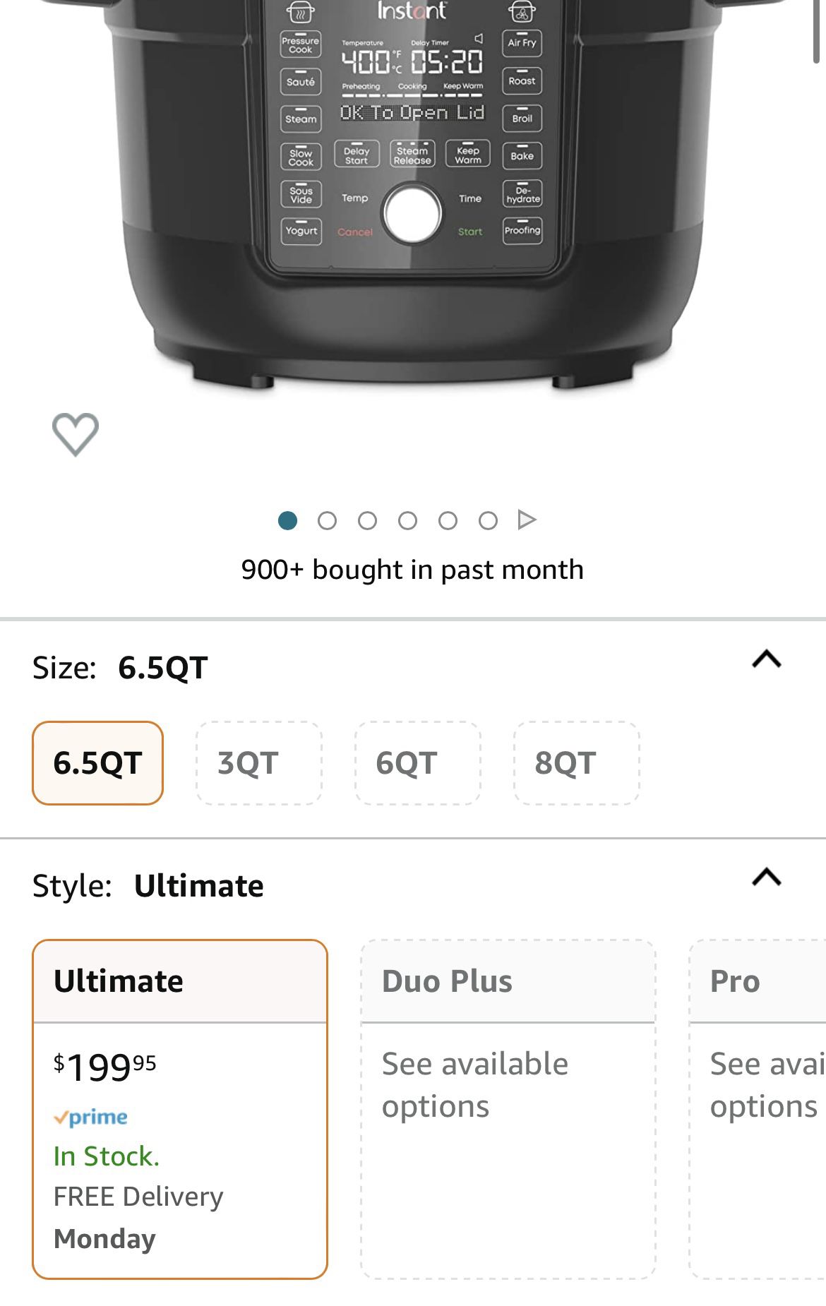 Instant Pot Duo Crisp Ultimate Lid, 13-in-1 Air Fryer and Pressure Cooker  Combo, Sauté, Slow Cook, Bake, Steam, Warm, Roast, Dehydrate, Sous Vide, &  P for Sale in Fremont, CA - OfferUp