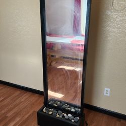 72 in. Tall Indoor/Outdoor Mirror Zen Waterfall Fountain with Stones 