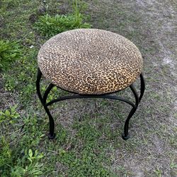 Leopard Print Vanity Stool New Upholstery Fabric 
