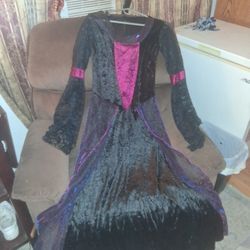 Black Felt Vintage Dress Costume 