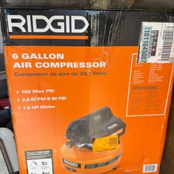 RIDGID
6 Gal. 150 PSI Portable Electric Oil-Free Jobsite Pancake Air Compressor with Dual Pressure Gauges and 2-Quick Couplers