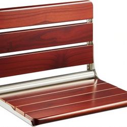 New Teak Wood Bathroom Wall Mounted Fold Down Shower Bench