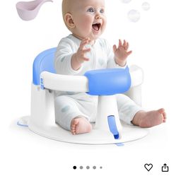 Baby Bath Seat Baby Bathtub - with Strong Suction Cups and 360° Surround Support – Easy Release, Non-Slip Cushion, Lockable Armrests – Infant Bath Cha