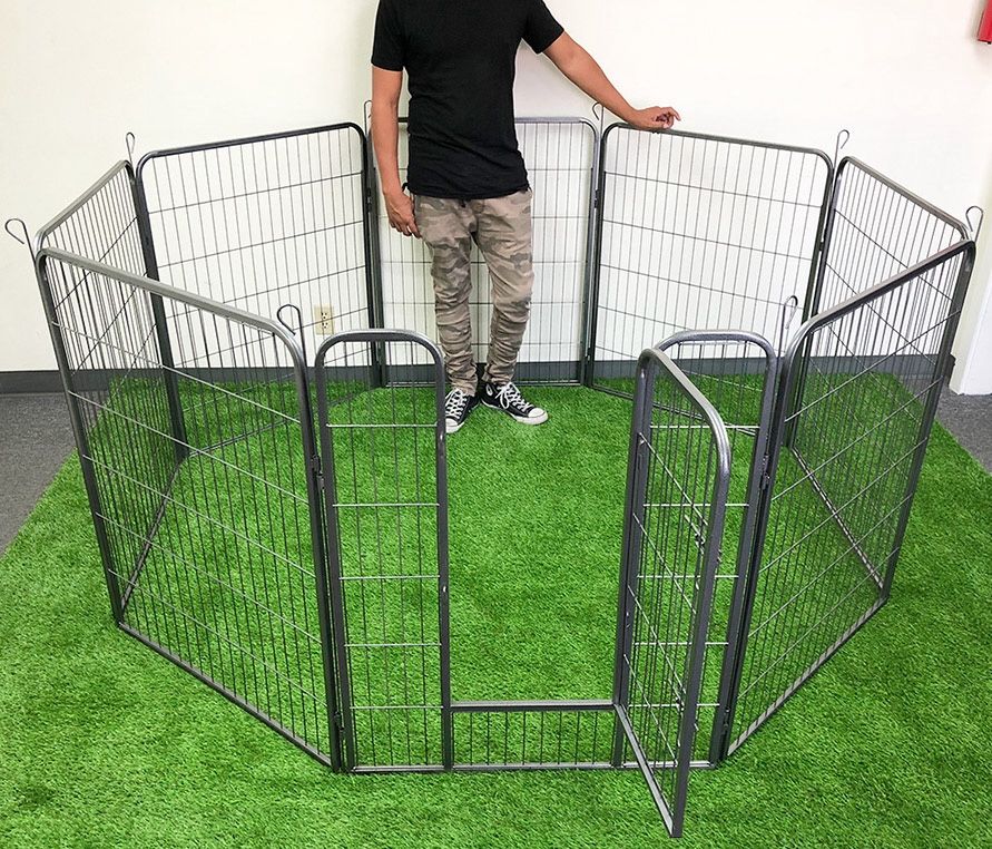 (New) $105 Pet Dog Playpen Heavy Duty Fence Gate 8-Panels X (40” Tall X 32” Wide) 