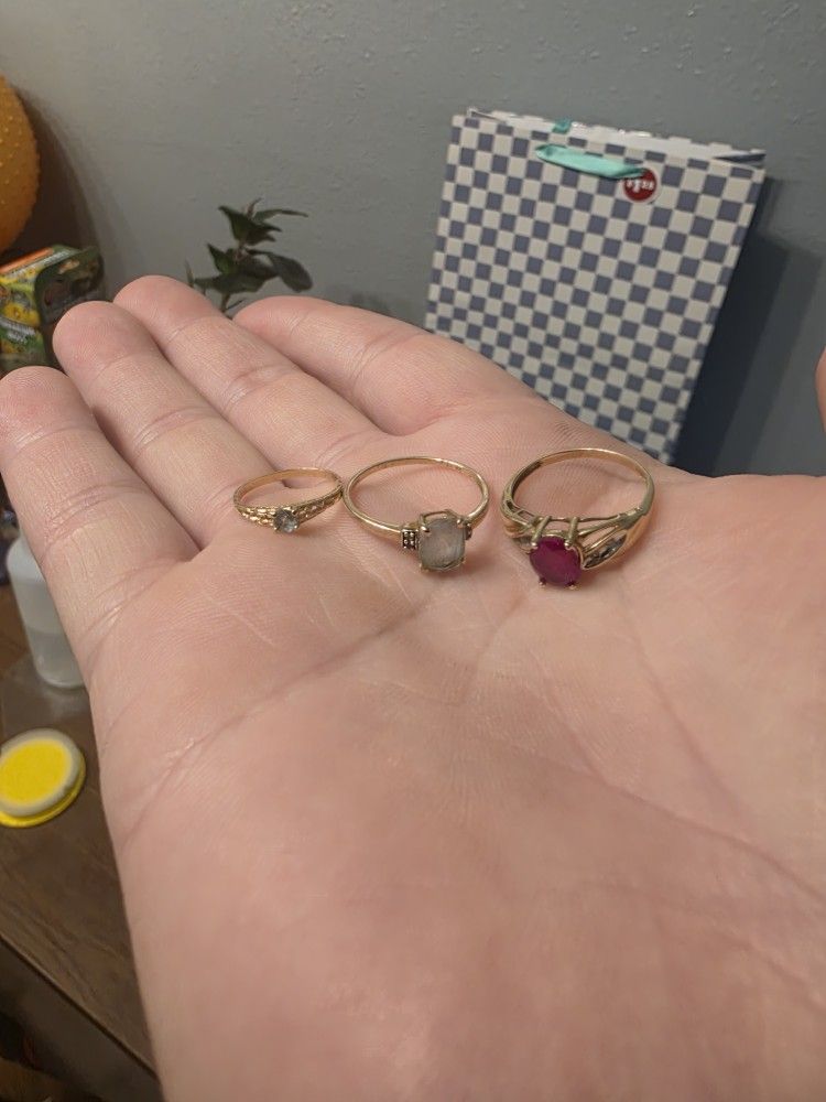 3 Real Gold Rings