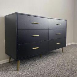 Black Dresser Gold Handles 