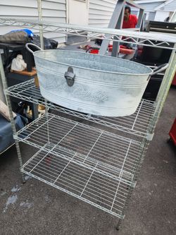 Galvanized beverage tub with opener