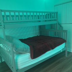 Gray Twin Over Full Bunk Bed