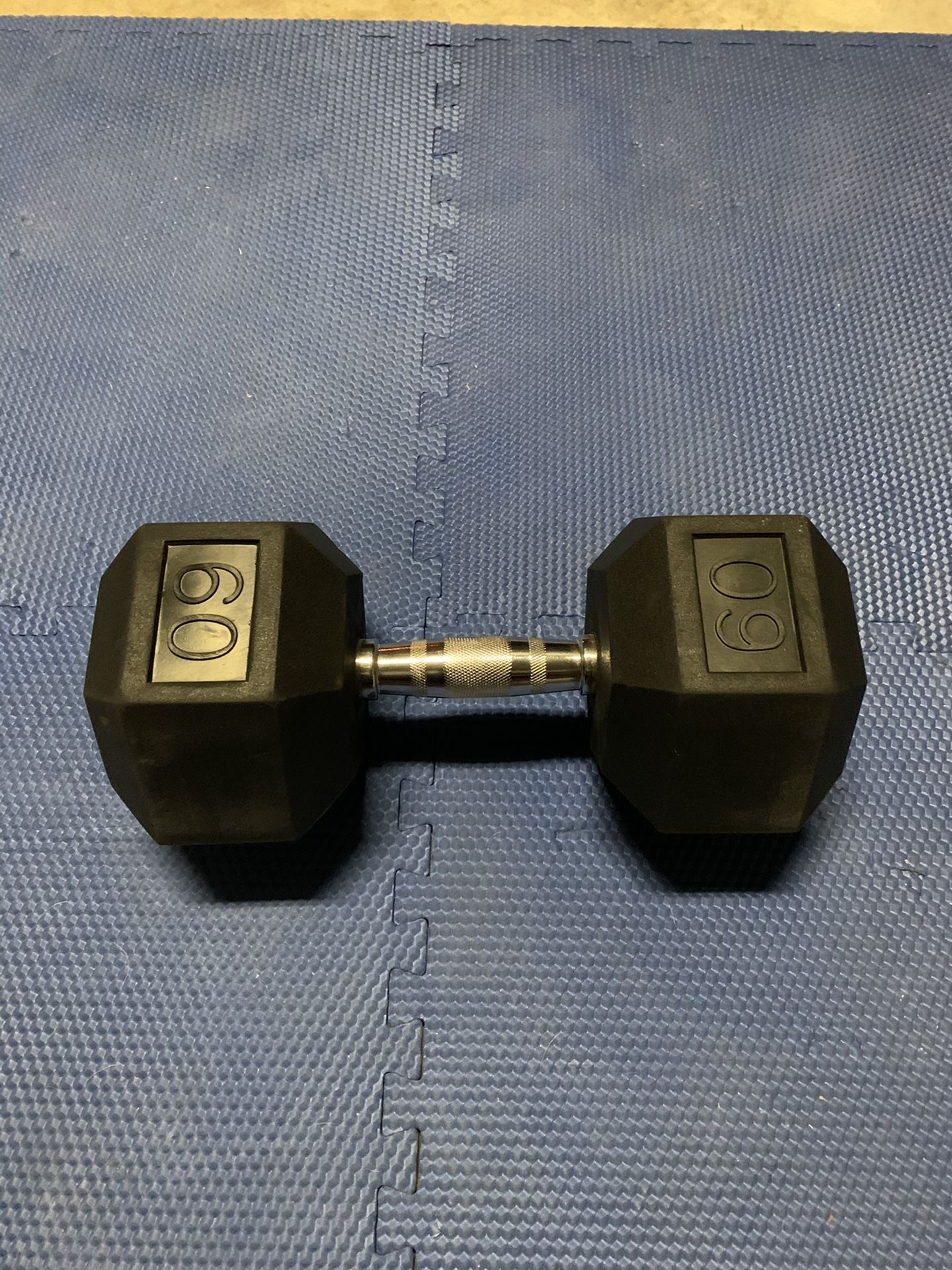 60lb brand new hex rubber coated dumbbell ( retails for $85)