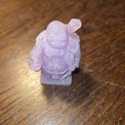 Mini Purple Laughing Buddha Figurine - GLOW IN THE DARK