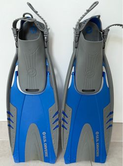 US Divers Blue Snorkeling Fins L-XL