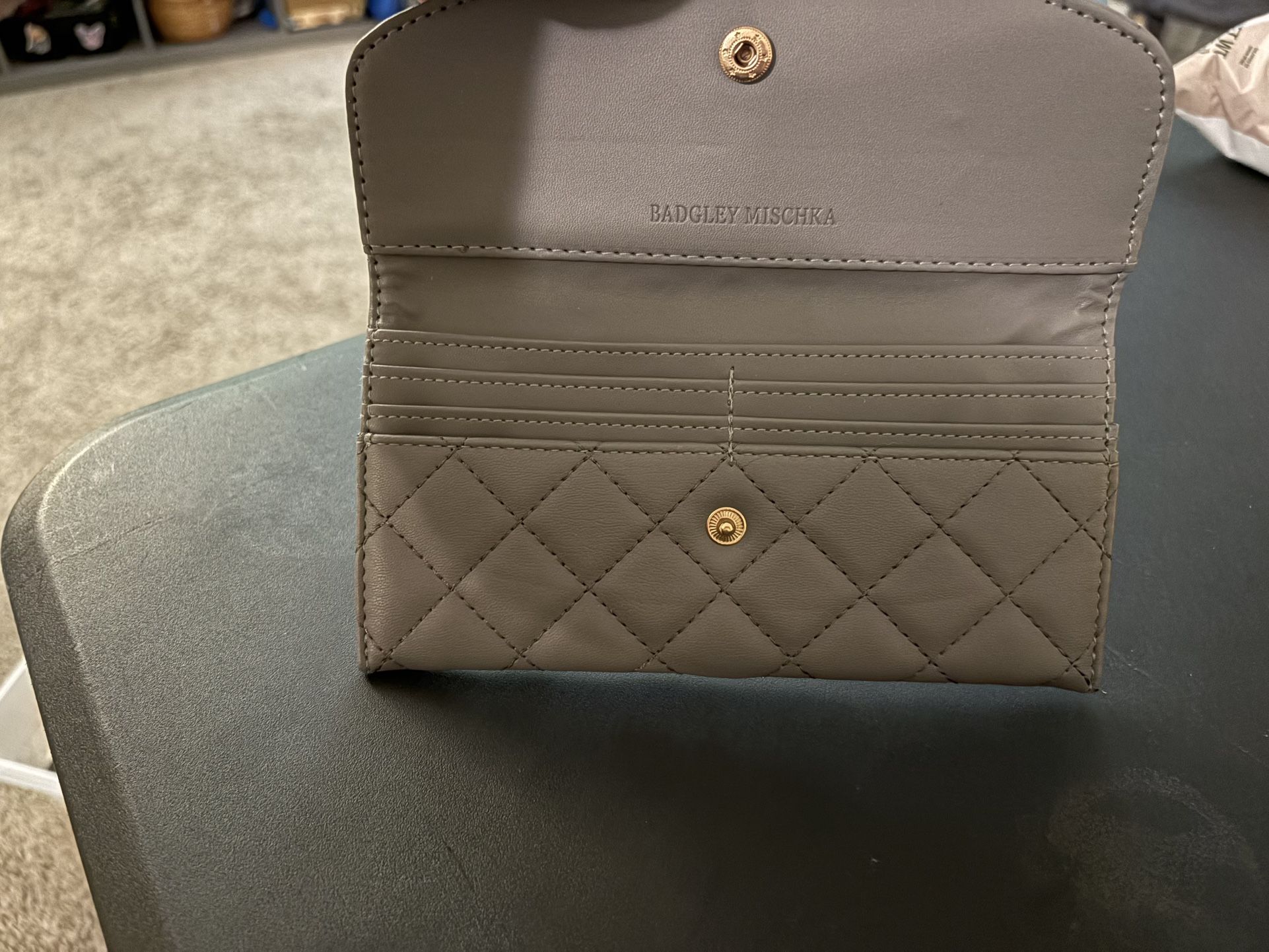 Gray Quilted Wallet