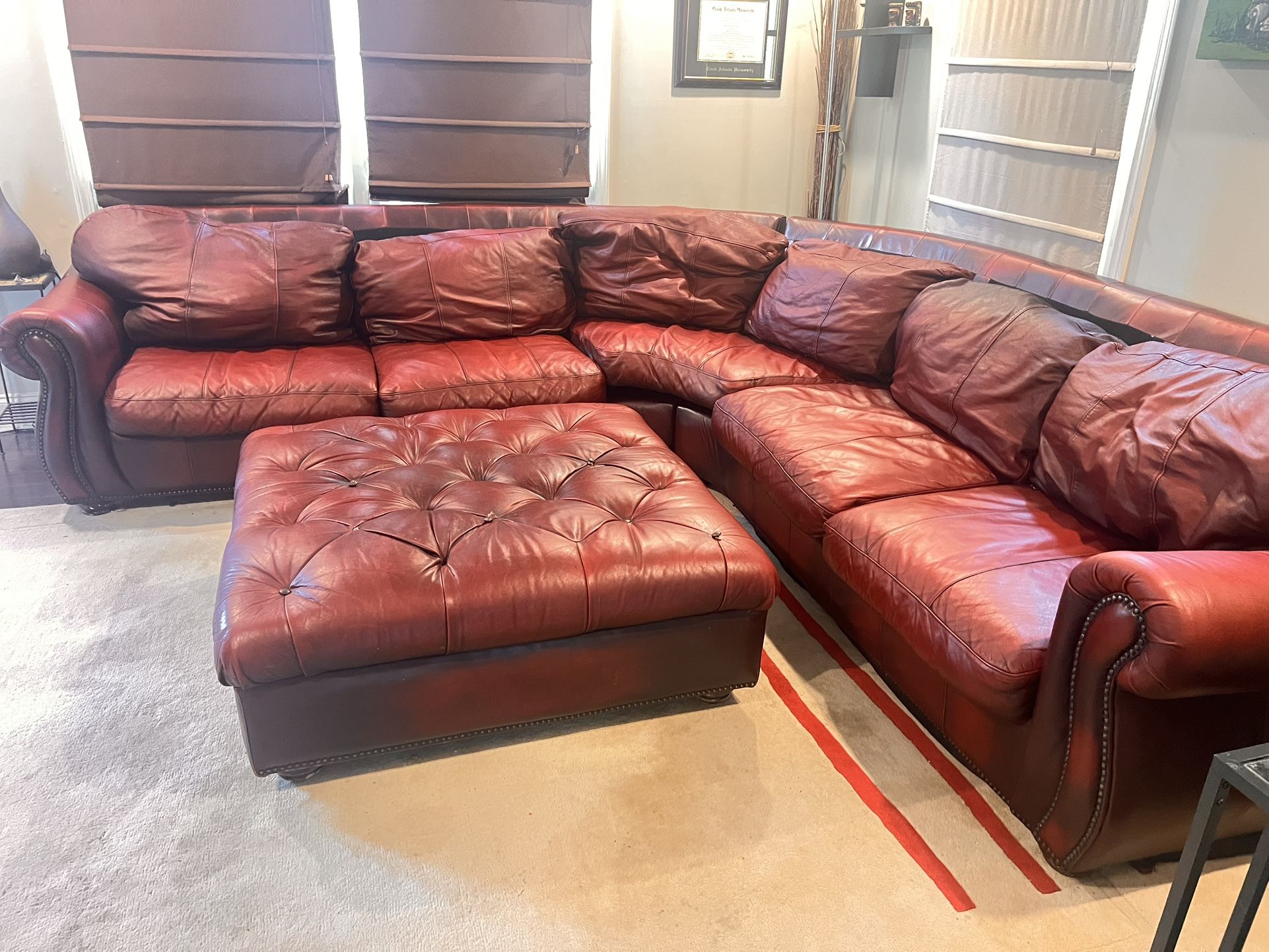 Custom Color Genuine Leather Sectional