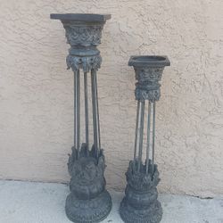 Metal Candle Holder Set Of The Two.