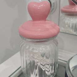 Glass Heart Container 