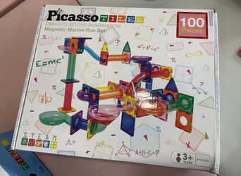 PicassoTiles 100 Piece Magnetic Marble Run Building Set