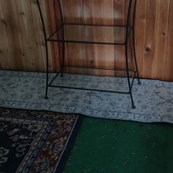 Rod Iron With Glass Shelves