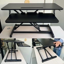 New In Box 35 Inch Desk Top Riser Standing Desk Top With Keyboard Shelf Adjustable Height 