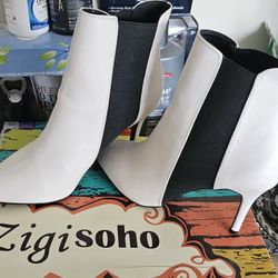 Zigi Soho White and Black Heeled Boots