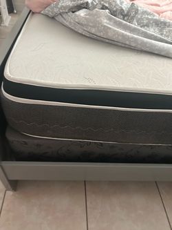 Queen size bed with bed frame