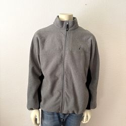 Nautica full-zip  Long Sleeve fleece Gray, Black jacket Men’s Size XL