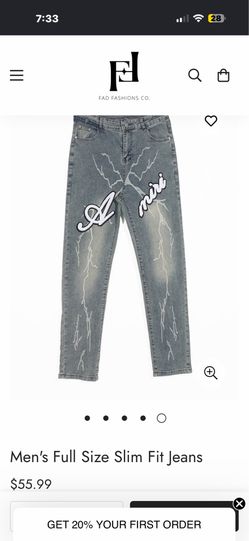Men's Full Size Slim Fit Jeans size 36