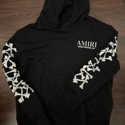 Amiri black hoodie with white bone design Size Medium