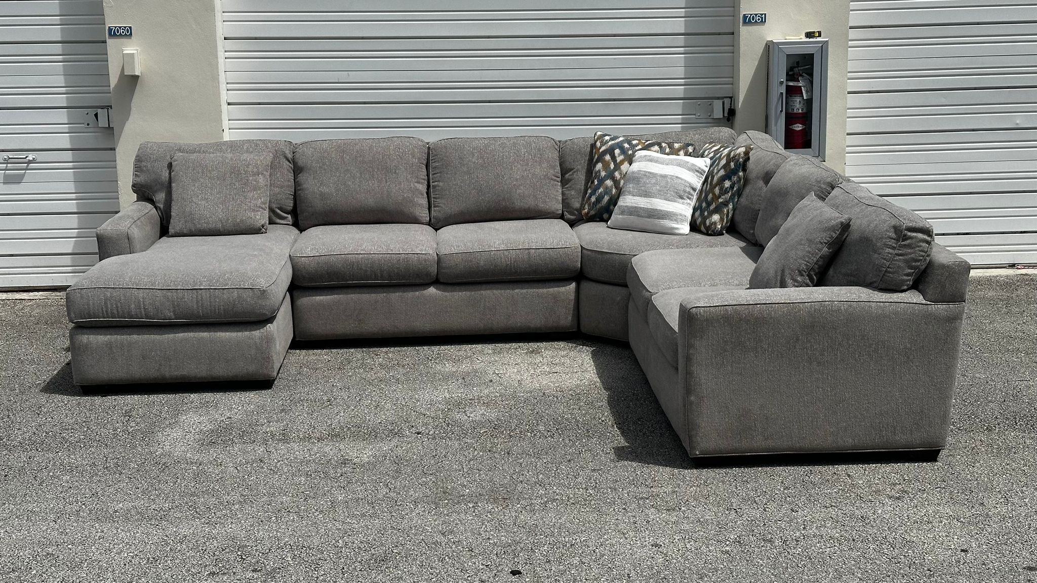GRAY SECTIONAL SOFA W CHAISE by H.M. RICHARDS - delivery is negotiable