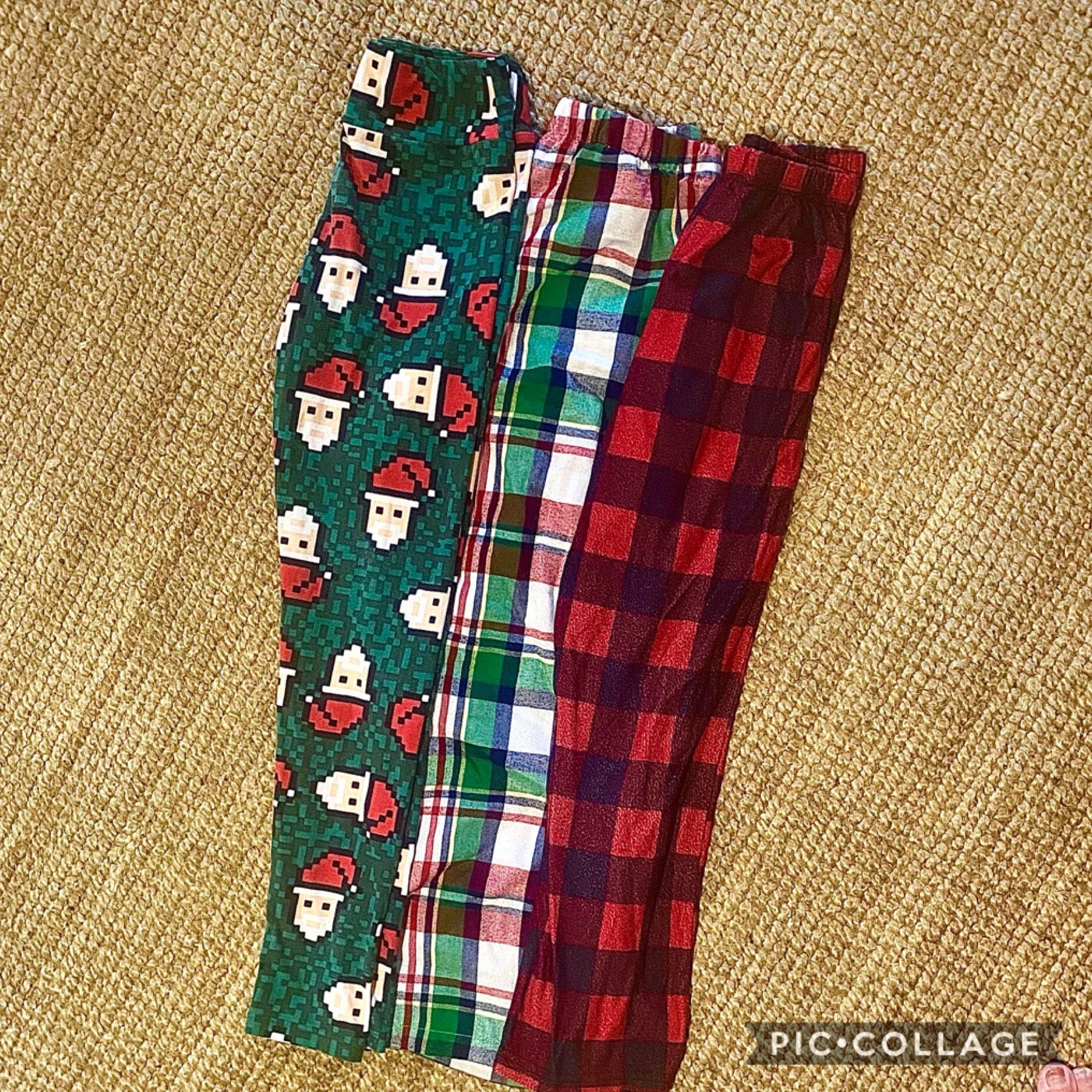 Girls Medium Size 6-8 Pajama Bottoms, Flannel, And Soft Knit LuLaRoe Jammies For Your Families Up Late Just Add Christmas T Shirt