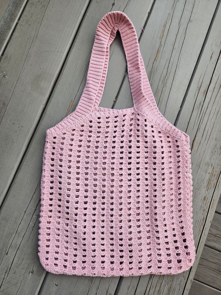 New Pink Crochet Tote