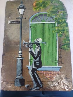 New Orleans Signed Slate Art Painting