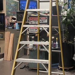 Yellow 10 Foot fiberglass A Frame Ladder Used