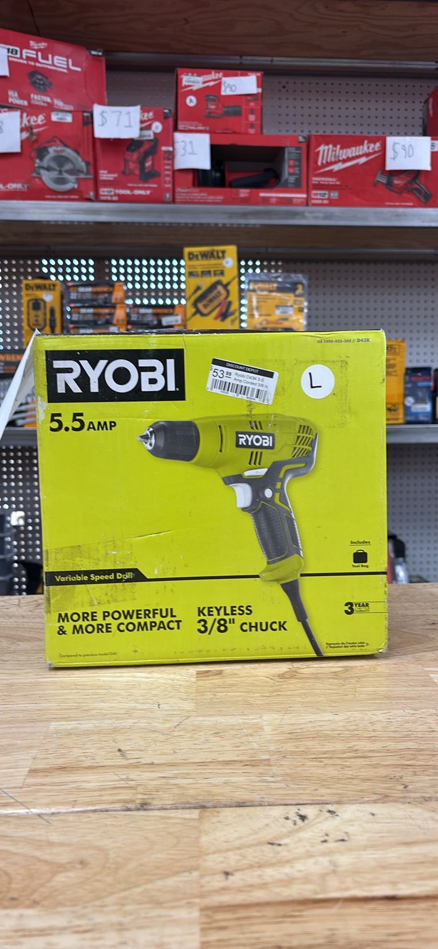 RYOBI 5.5 Amp Corded 3/8 in. Variable Speed Compact Drill/Driver with Bag